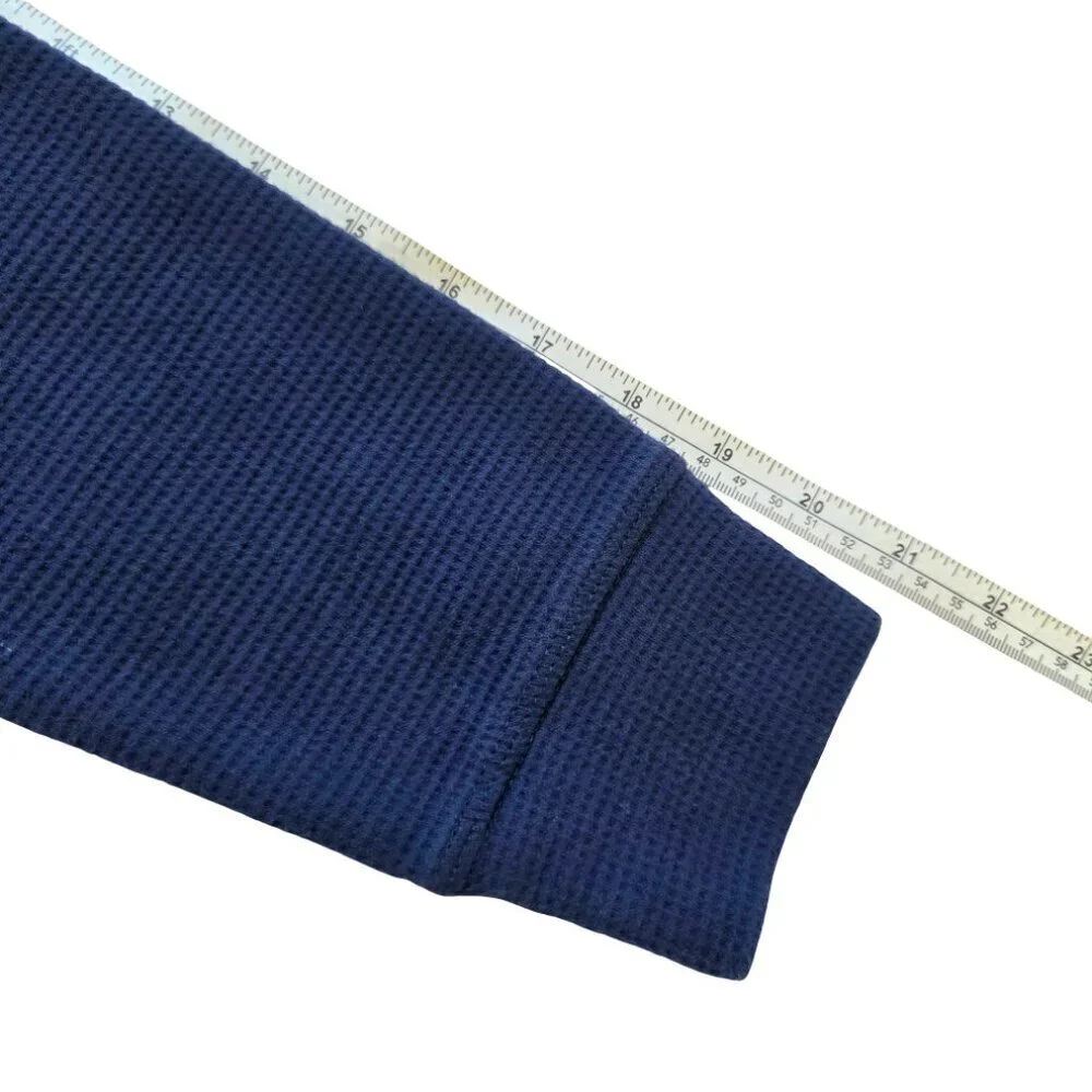 Lands End Sweater Women's Medium Blue Cowl Neck Fisherman Nautical Classic